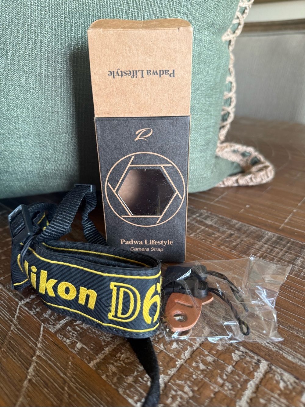 Nikon D610 Black and Yellow Camera Neck Strap with Accessories